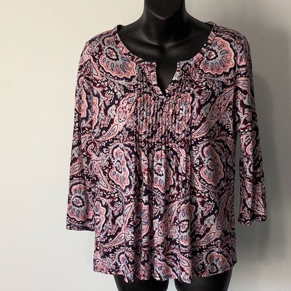 TALBOTS Paisley Tunic Top